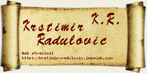 Krstimir Radulović vizit kartica